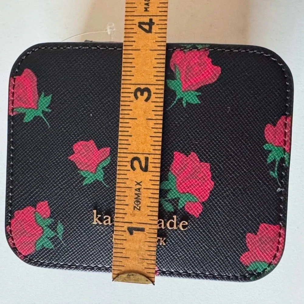 Kate Spade Black Red Leather Jewelry Travel Organizer
